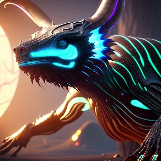 bioluminescent epic mammal alien, 8k resolution, dynamic lighting, ultra hyperdetailed, Unreal Engine 5, ultra colourful, very small details, realistic