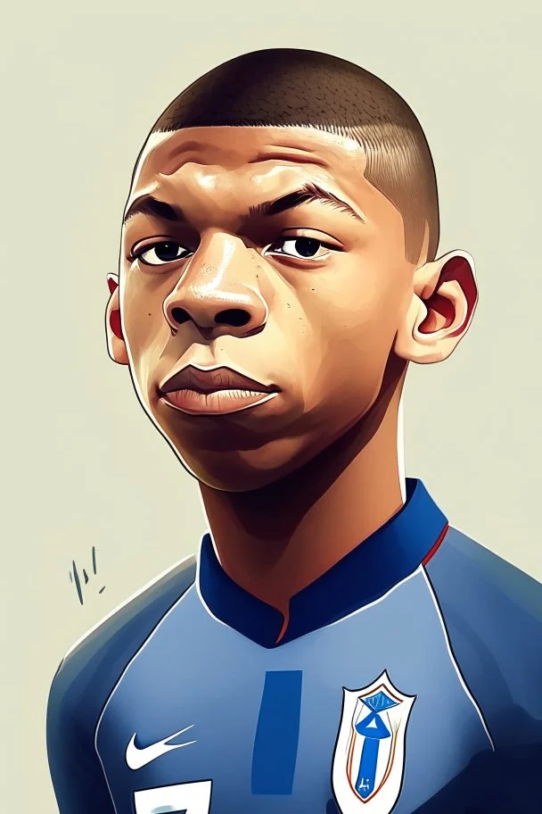 cartoonKylian Mbappe French football player