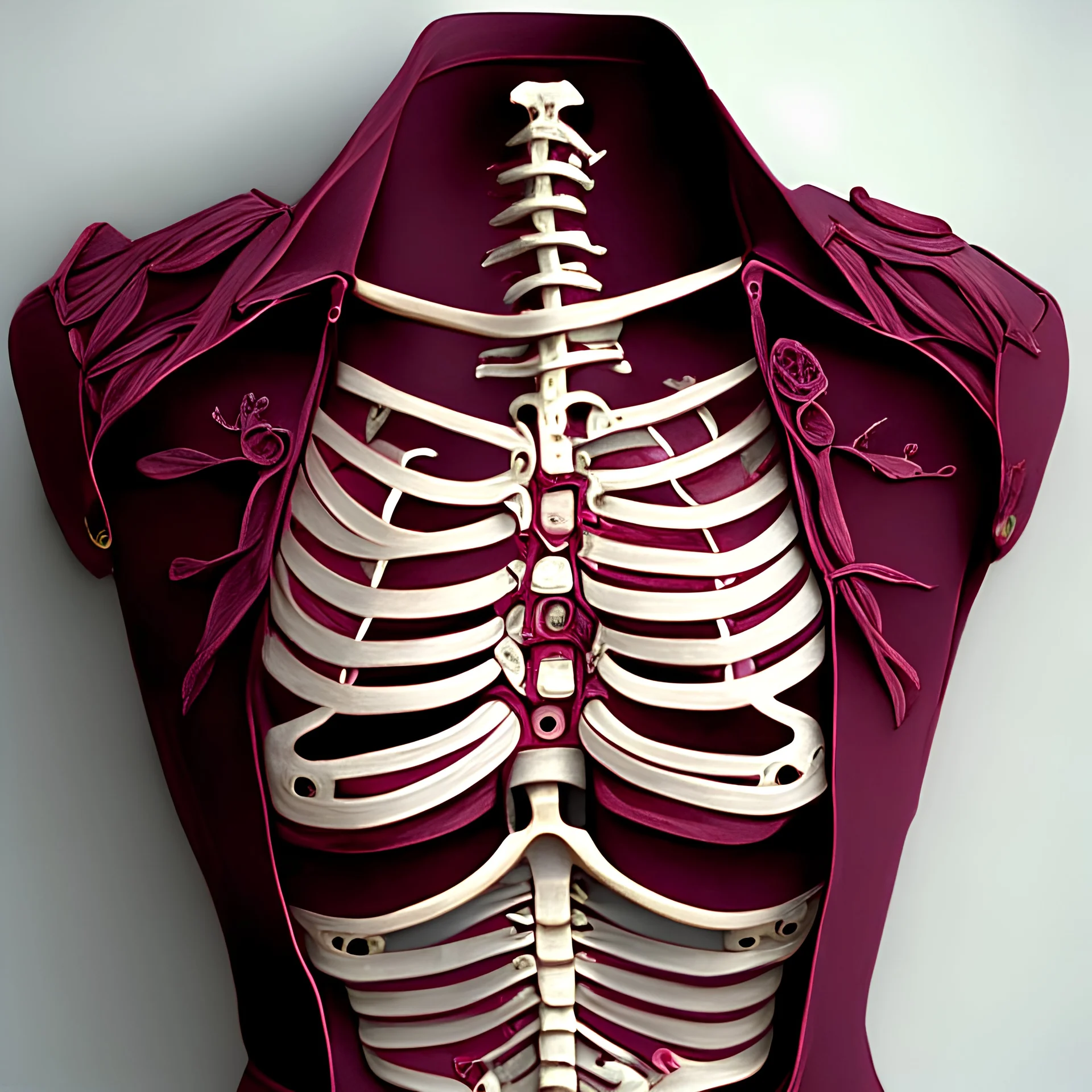 burgundy chest bones