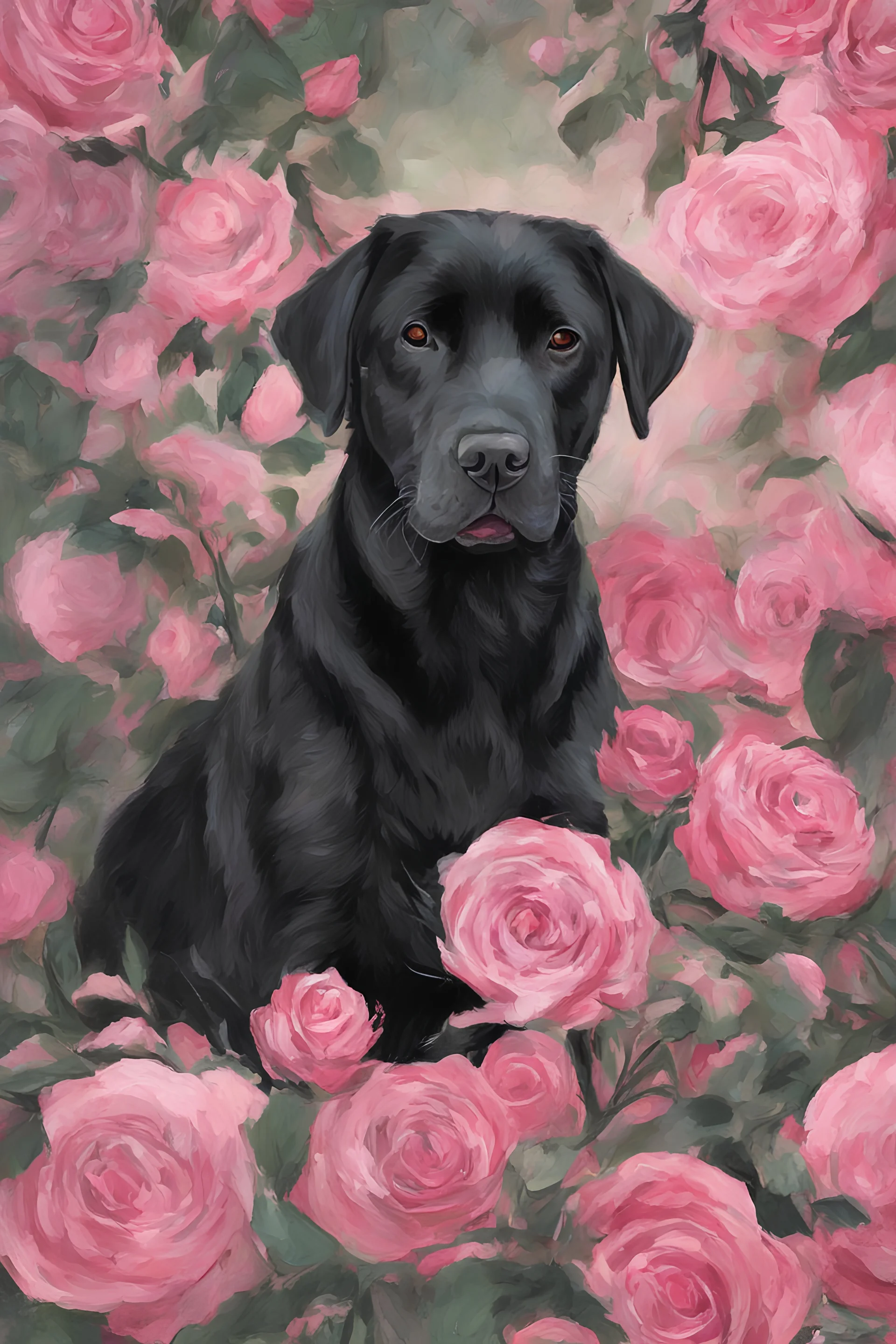 the rose colored black lab- Digital painting by Rose Labrador