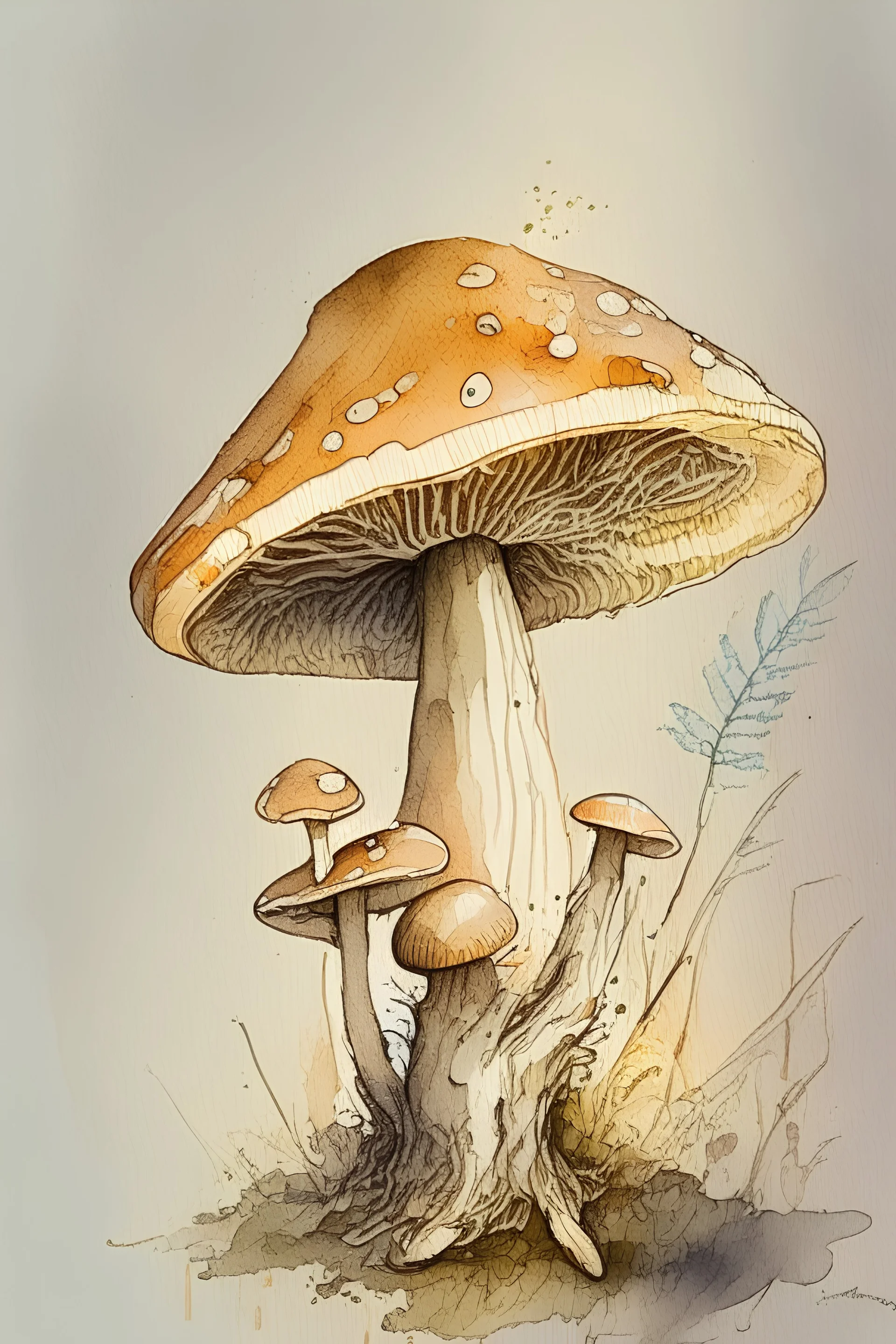 Mushroom colored sketch