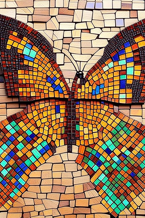 very beautiful butterfly wood mosaic