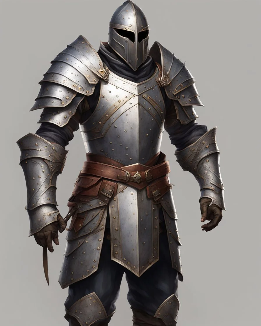 An armor made of a mixture of steel and leather, worn by a strong commander with magical power