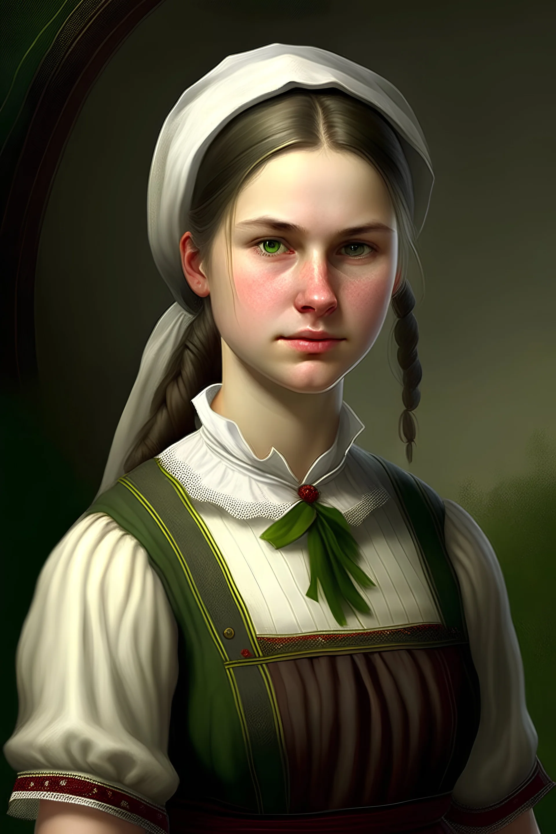 A young Hungarian maid from the twenties. Realistic.