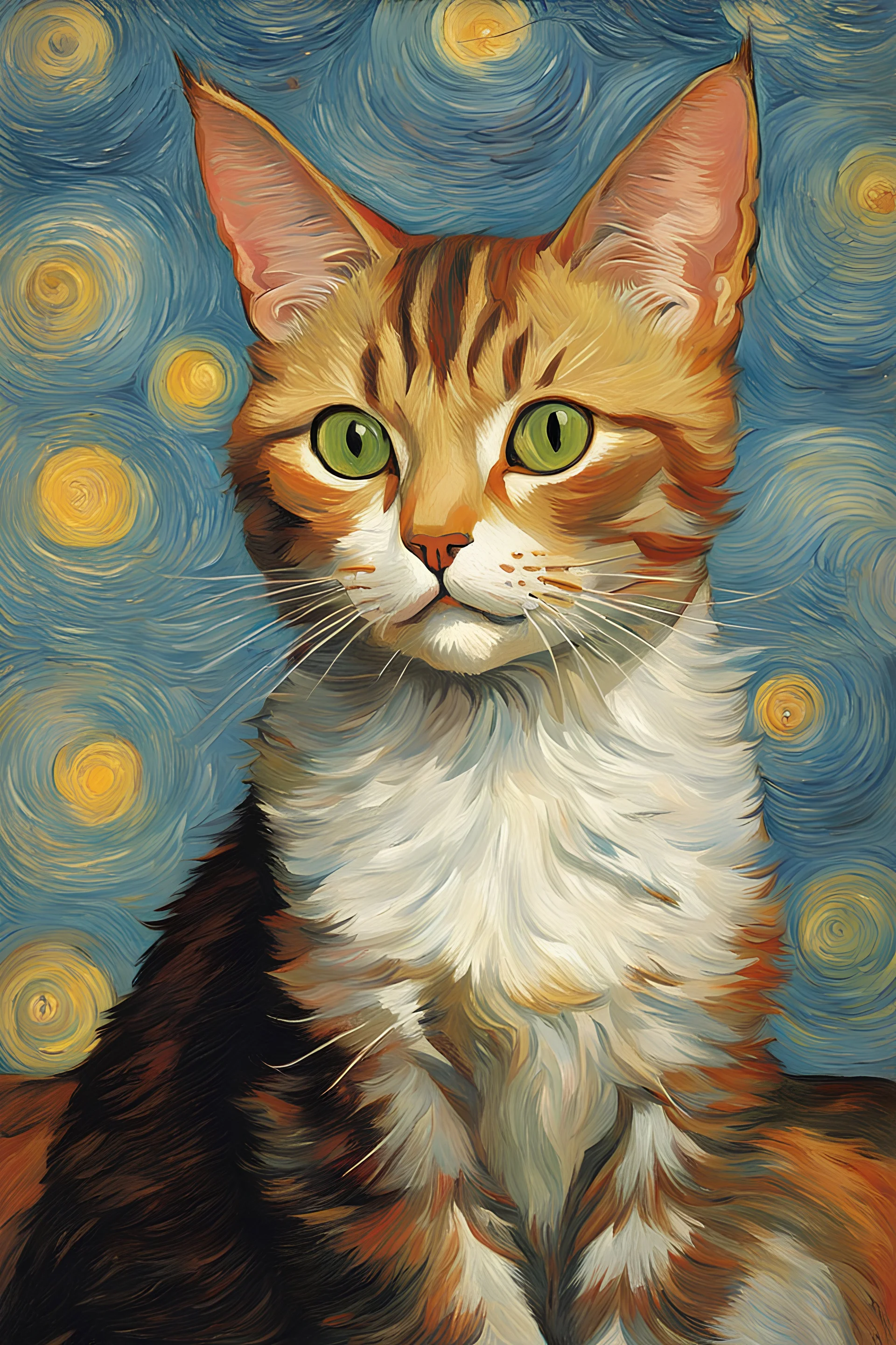 Portrait of a cat by Van Gogh