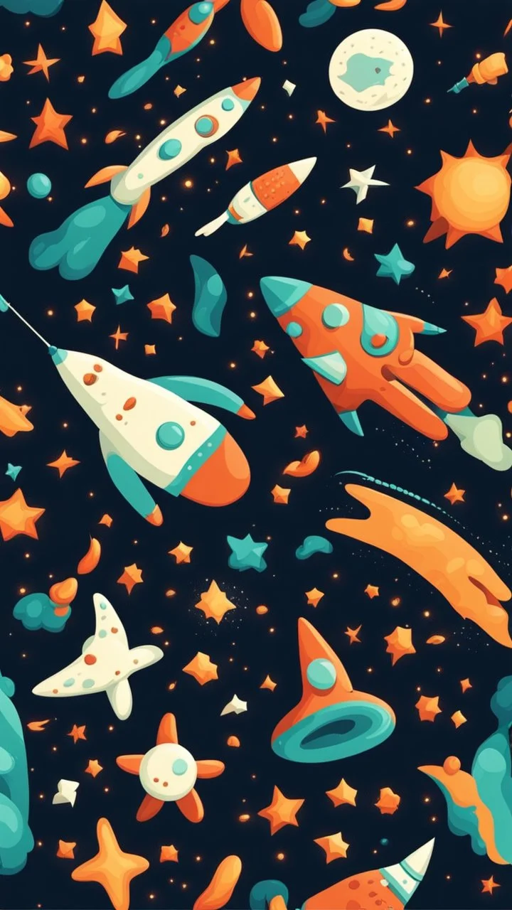 space cartoon stylized background