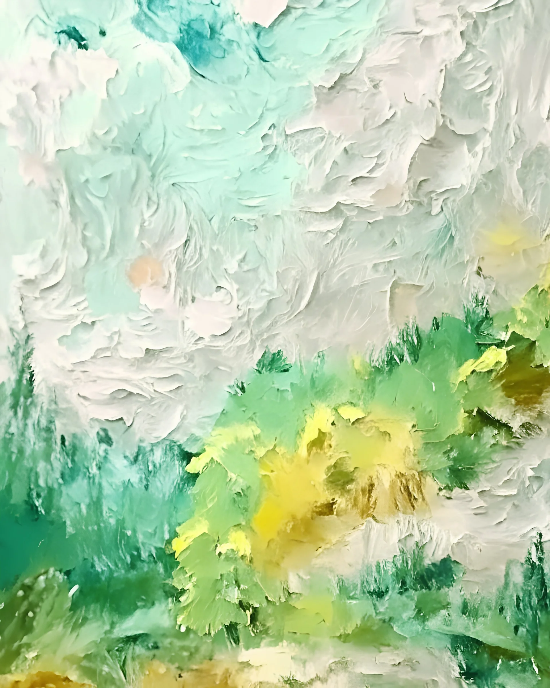 watercolor and oil painting style, draw forest landscape