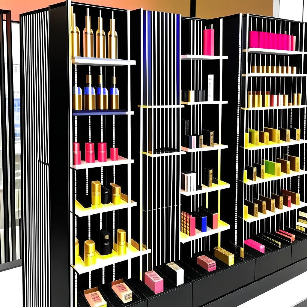 Mascara is present in the display of products