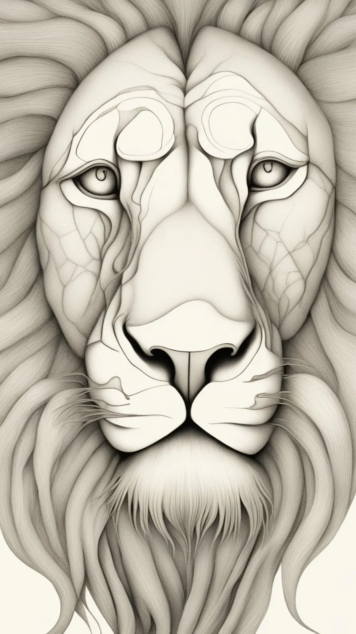 𝙋𝙧𝙤𝙢𝙥𝙩 highly detailed graphite illustration, A surreal lion figure with exaggerated anatomical features, heavily wrinkled skin, and an intense, contemplative expression. bald head, thick eyebrows, long beard merge into swirling abstract shapes. Large, expressive hands, one covering the mouth and the other gripping the forehead tensely. Mysterious, introspective, dreamlike, somewhat dark fantasy. #𝙙𝙧𝙚art #prompt