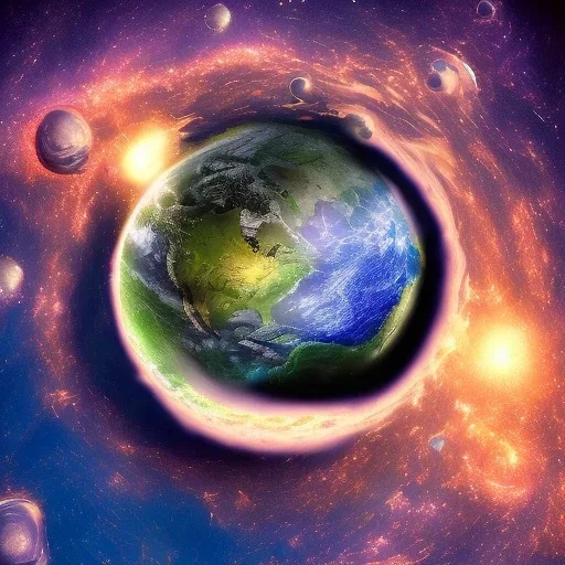 Earth floating in space like a trippy dripping star highdetail soft coloring ultra hdr bacteria vivid.dream