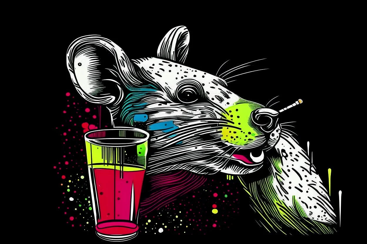 partyanimal fun drinking all night simple 3 colour style of piccaso