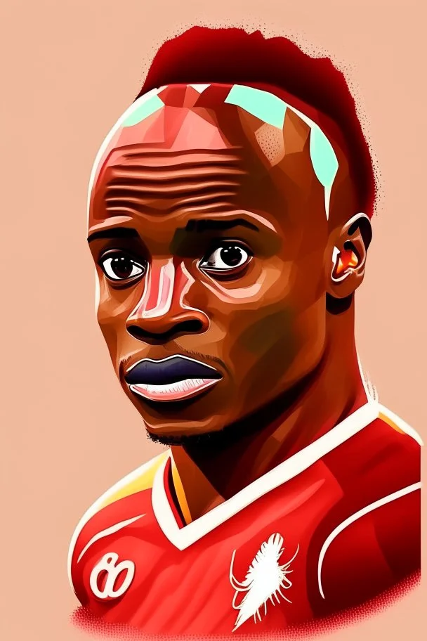 Sadio Mane football player 2d cartoon