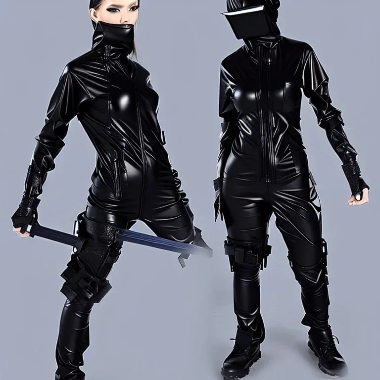 cyber punk techwear jacket katana