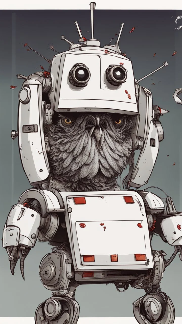 a chicken robot as a halloween horror movie, high detail