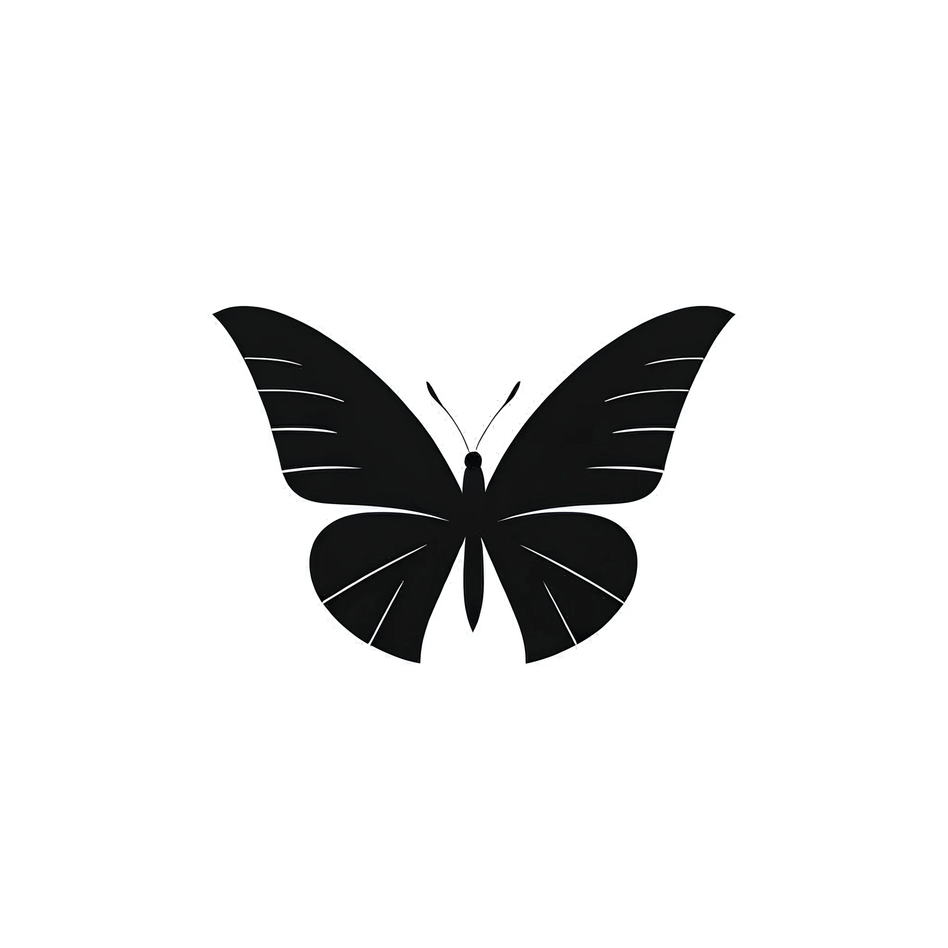 Black butterfly logo. For a tattoo. Vector... - Stock Illustration  [96636933] - PIXTA