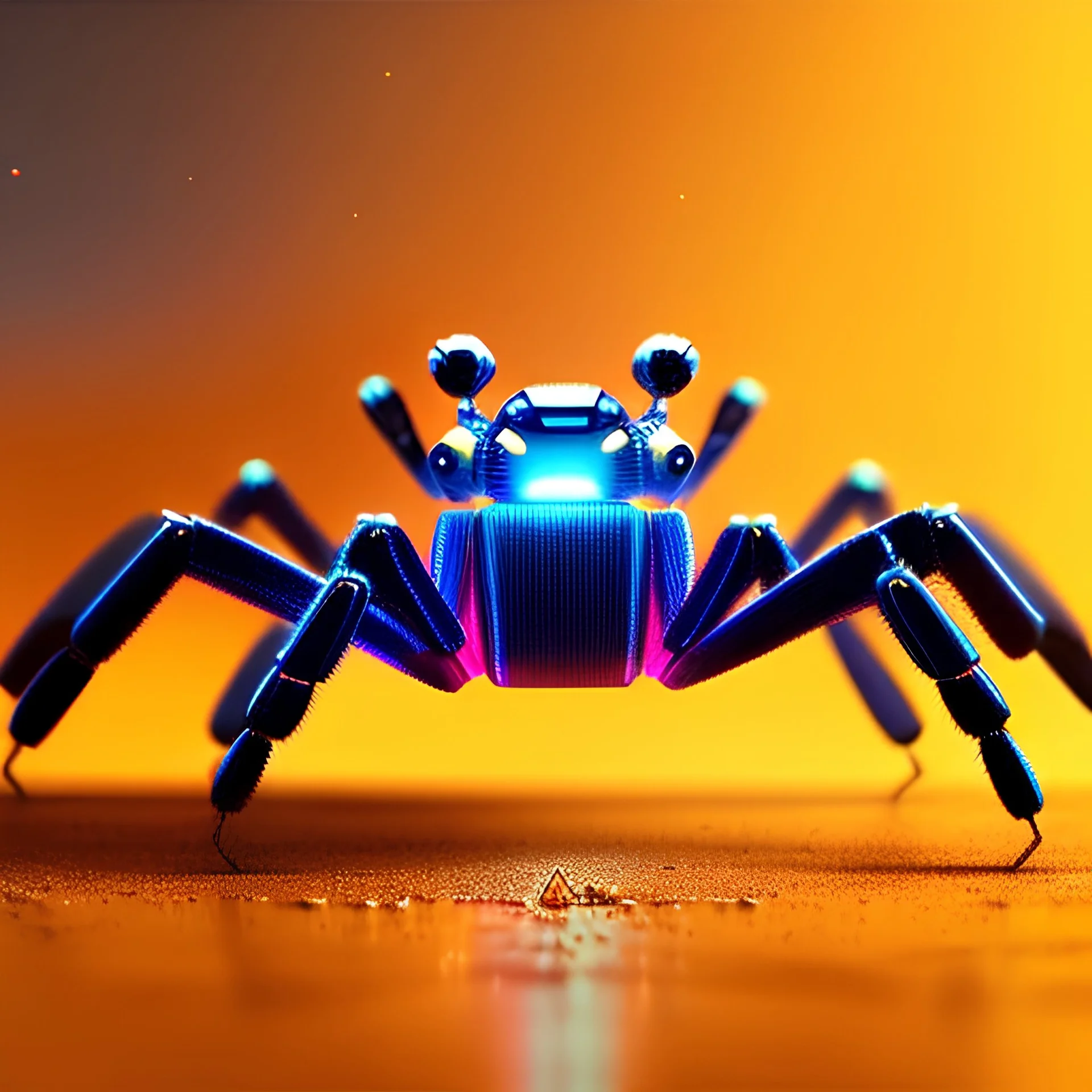 fullbody Drawing of 'Robot spider',intricate detail,andrea bonelli,Kilian Eng,Ohrai,evan lee,Aleksandr Sidelnikov,KyuYong Eom,three quarters frontal aerial view,toned colors,16k