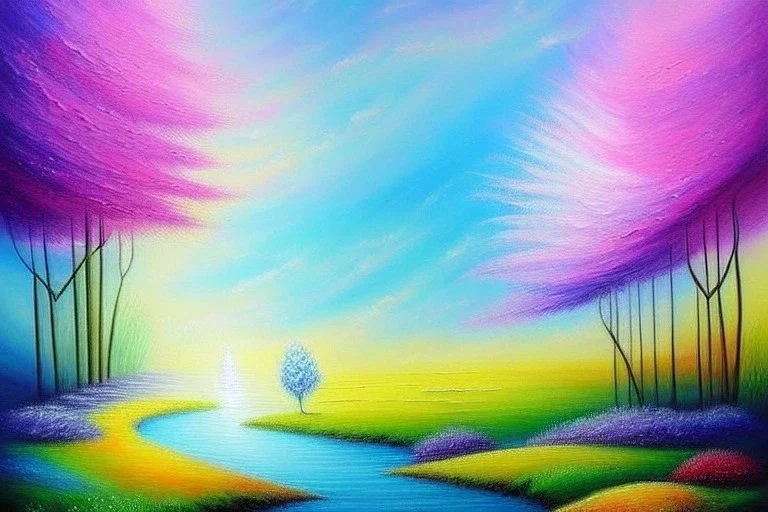 beautiful dream, painting, mystical, fine brush strokes, high quality, masterpiece, Oil painting, pastel colors, fine detail,