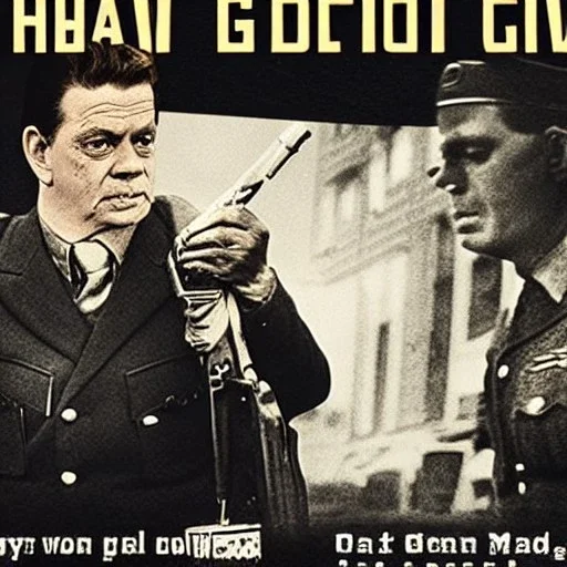 Shooter McGavin from Happy Gilmore on a WWII documentary movie poster