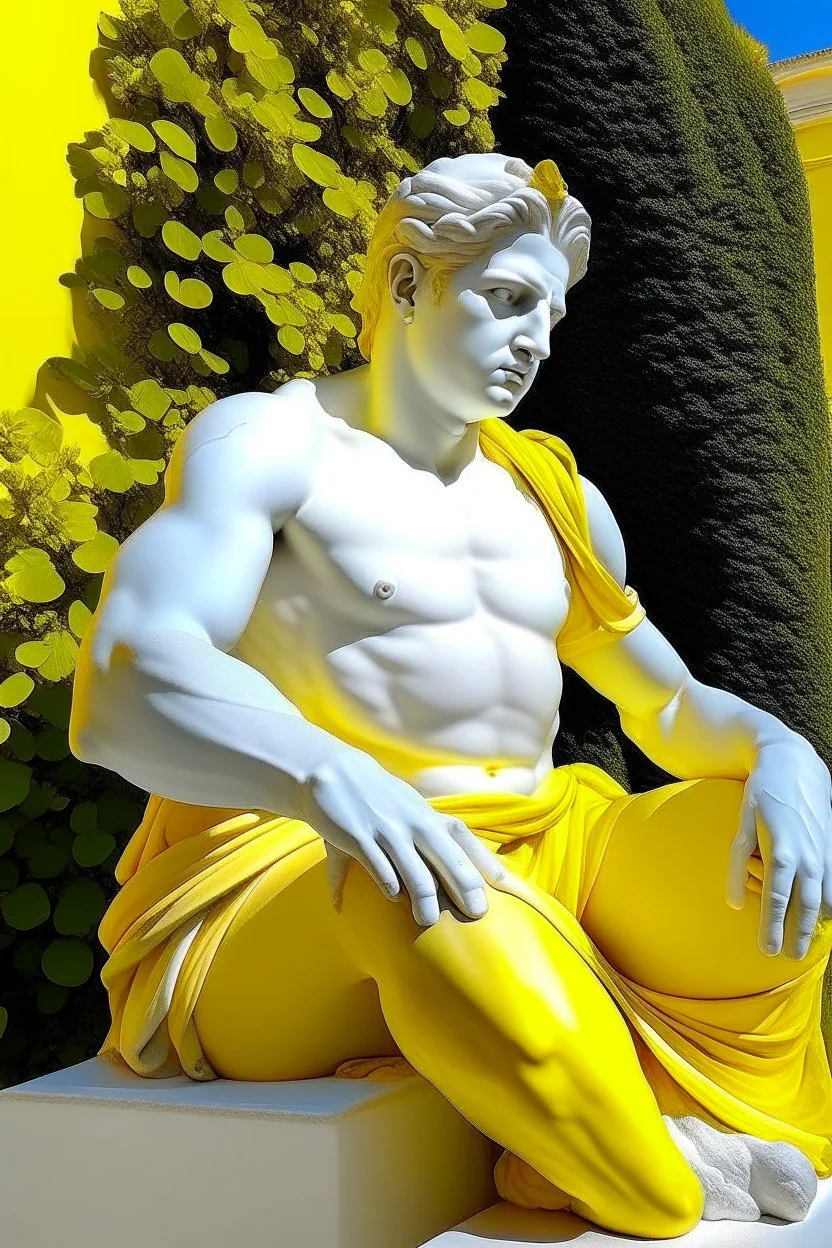 Neoclassicism man realistic yellow white cote d'azur