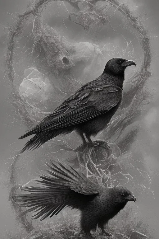 Dead nature. Dead raven