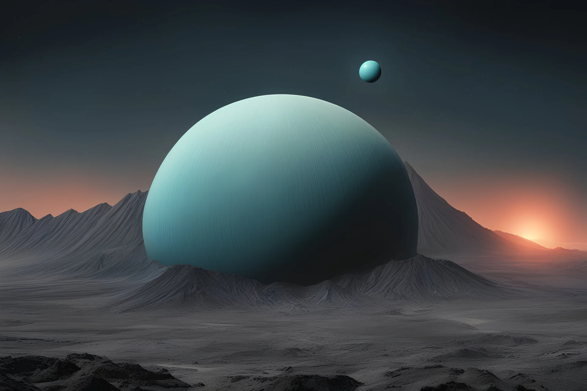 Planet Uranus with vulcano looking like anus