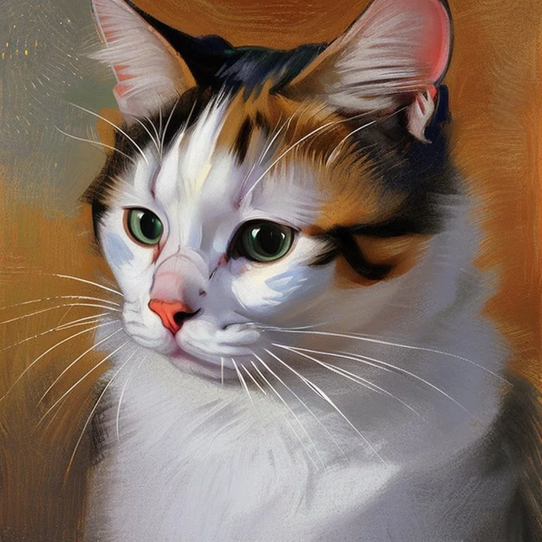 Portrait of a cat by Van Gogh