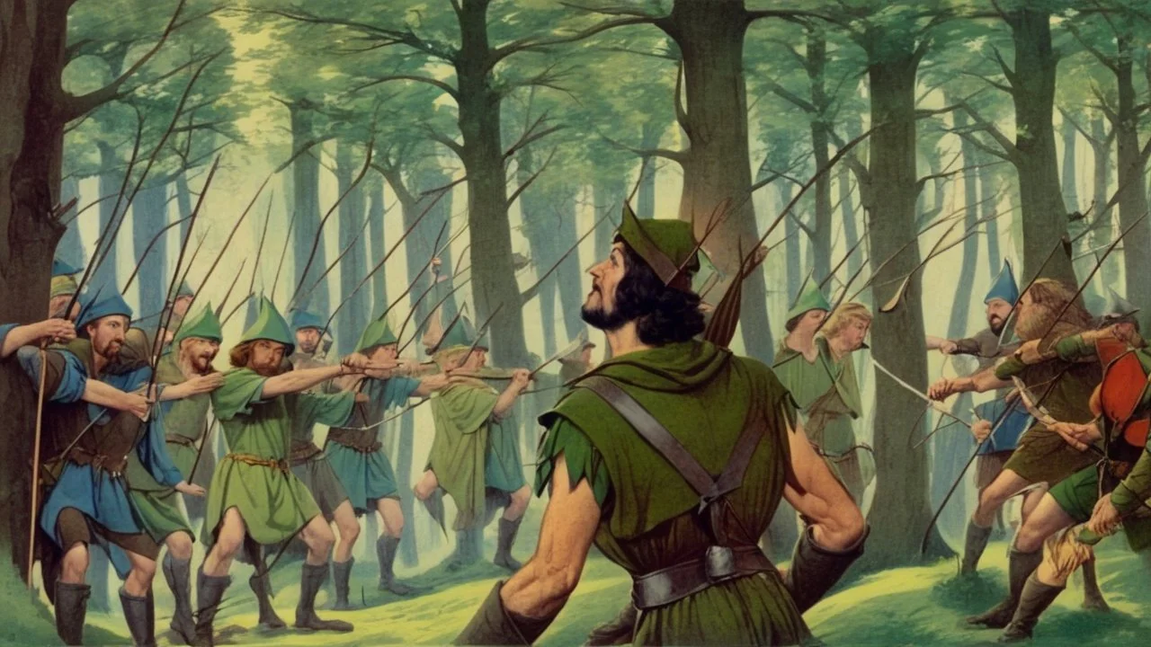 robin hood and his men in sherwood forest