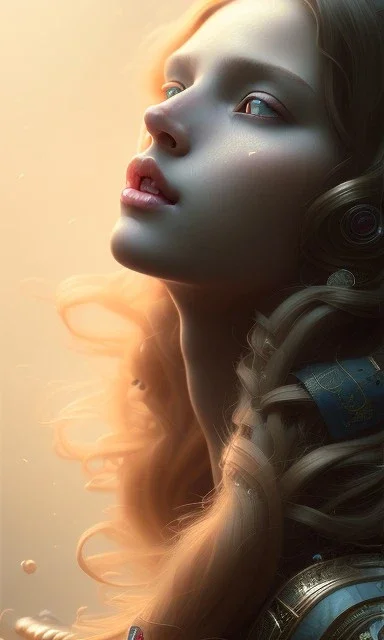 porno model , cute, beautiful, long hair, wavy hair, curly hair، black eyes, head and shoulders portrait, cinematic, 8k, resolution concept art portrait by Greg Rutkowski, Artgerm, WLOP, Alphonse Mucha dynamic lighting hyperdetailed intricately detailed