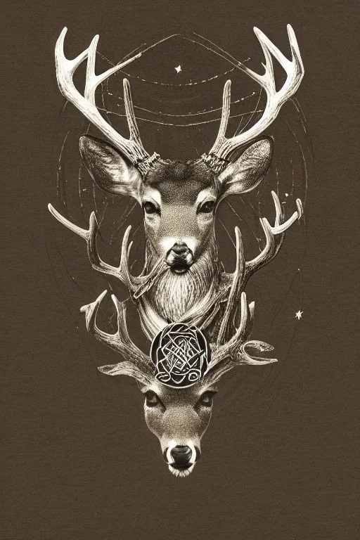 deer god viking deep forest mystic pencil