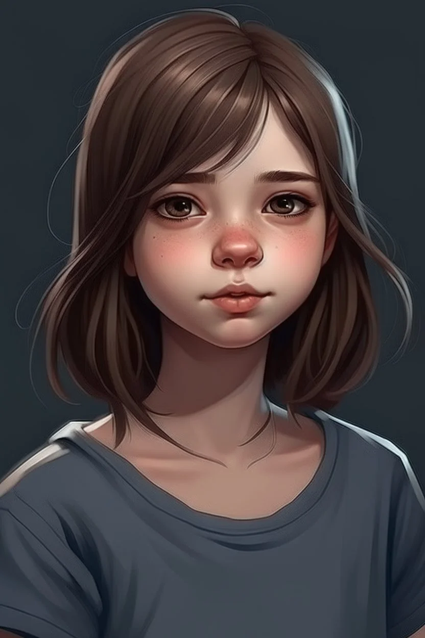 13 years girl, realistic style