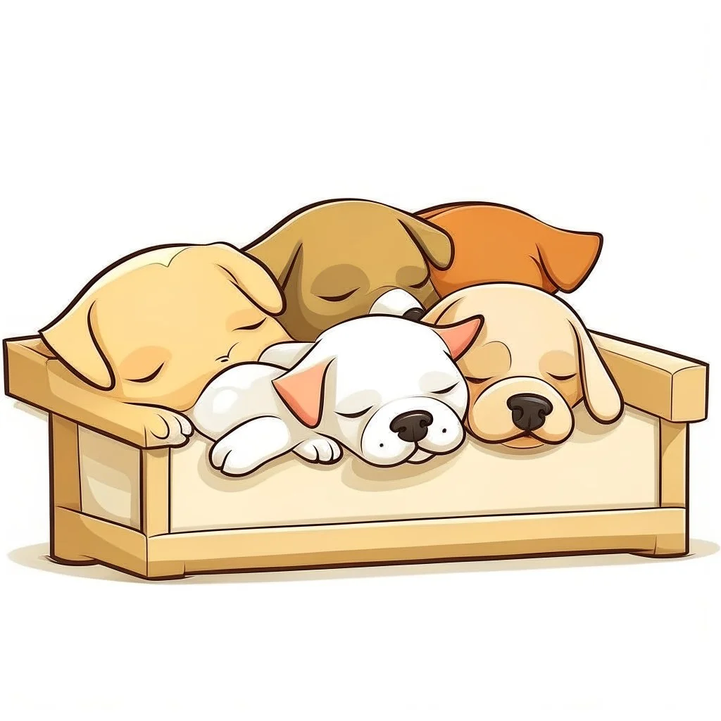 puppies sleeping cartoon