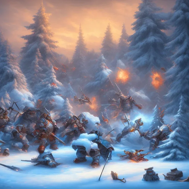 gigantic battle in winter