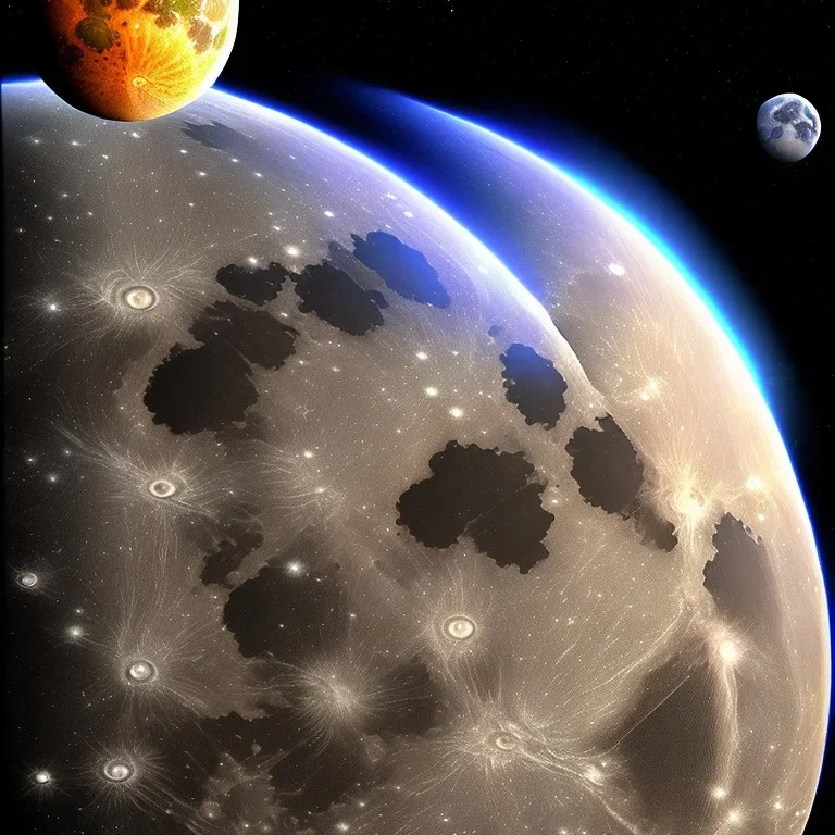 A picture of earth moon and stars