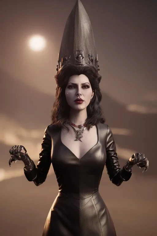 Evil queen in leather gown, unreal 5, octane render,cinema4d, dynamic lighting, dramatic lighting, 4k, redshift render, highly detailed, hyper realistic