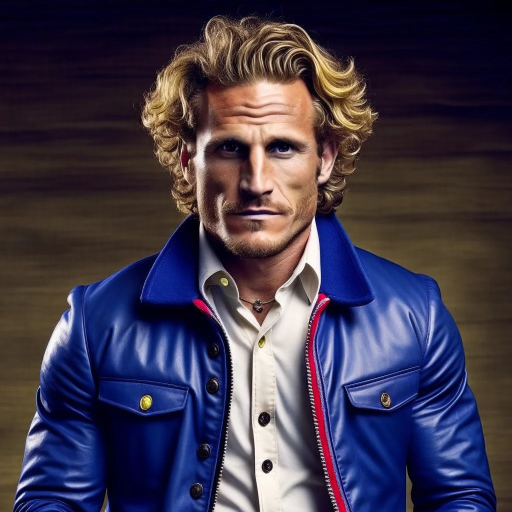 Diego Forlan Football soccer player posing. He is a detective. Book cover.