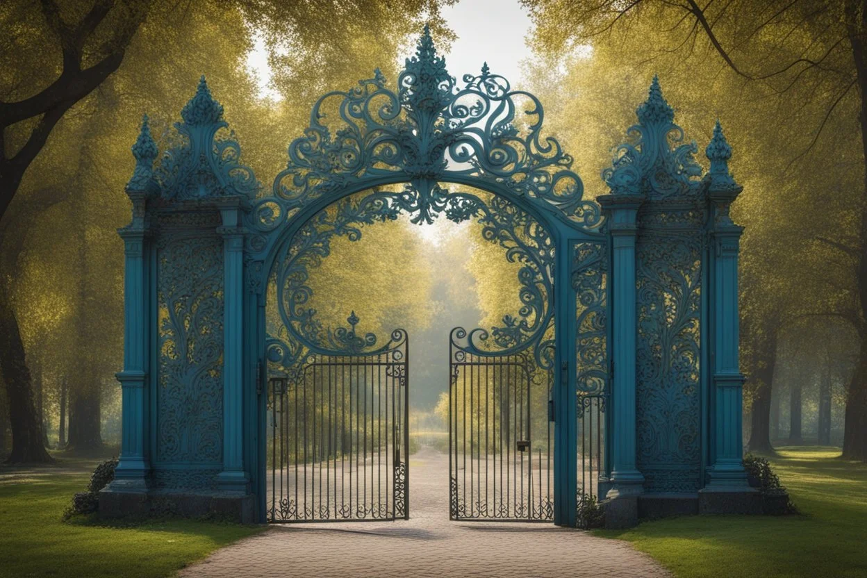 Ворота парка, в стиле русских славянских сказок