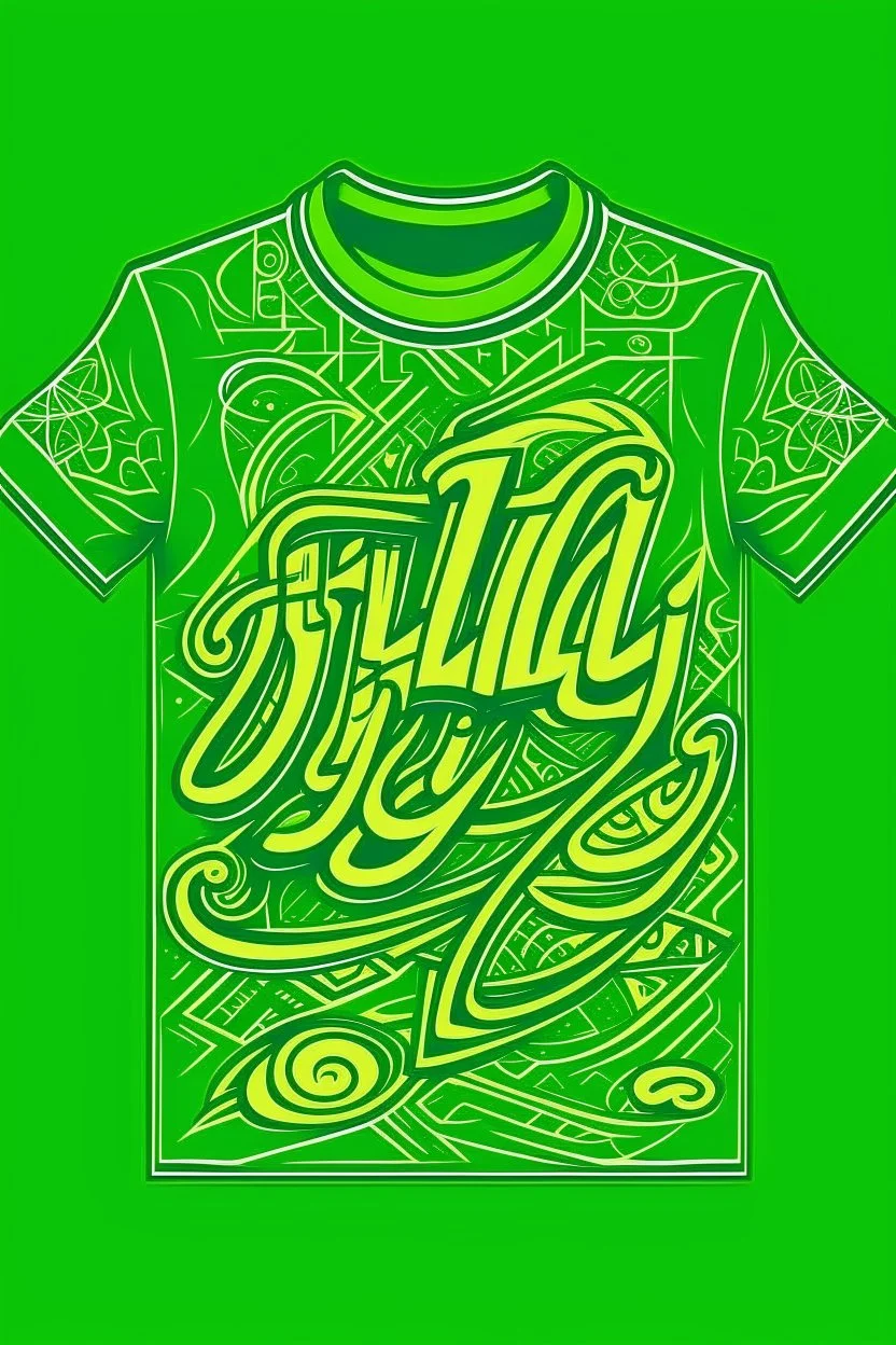 Style:Flat illustration Text: "الاثنين" T-shirt design graphic, vector, contour, green background)