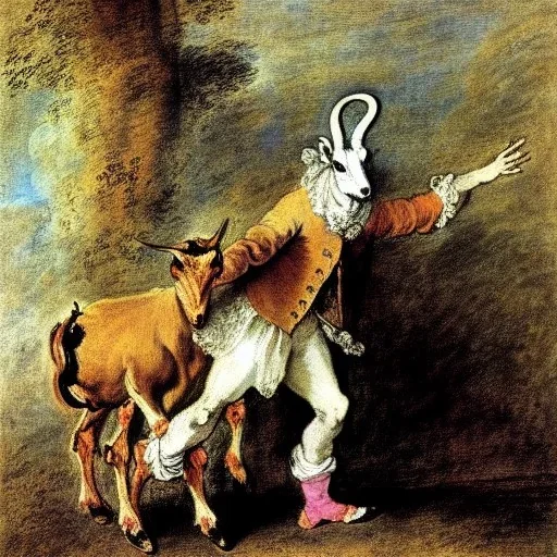 Goats as villians Jean-Antoine Watteau