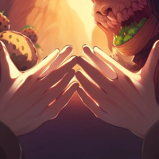 anime real life like cactus in the desert in arizona, grand canyon,anime, detail on hands