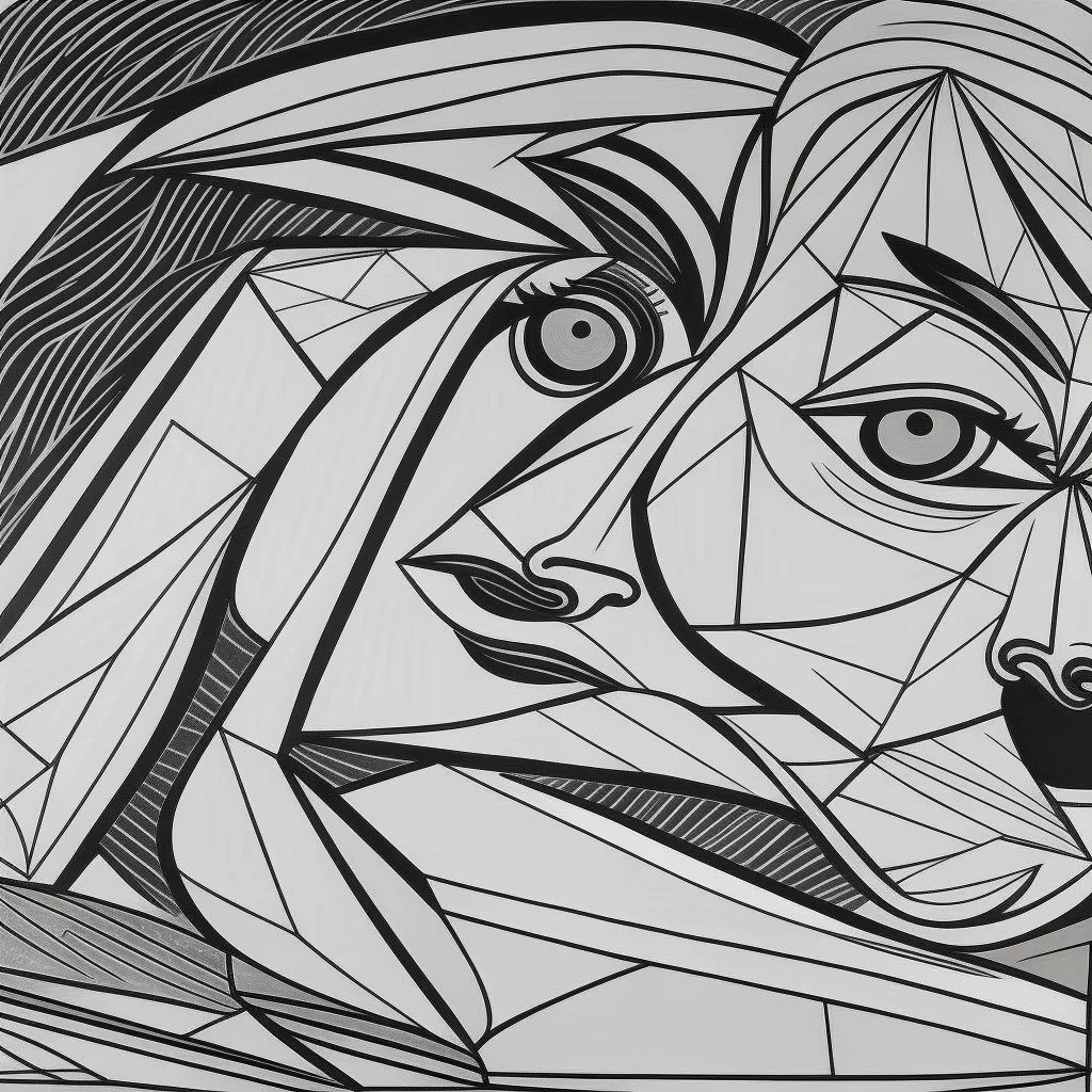 picasso lijnen abstract liggende vrouw