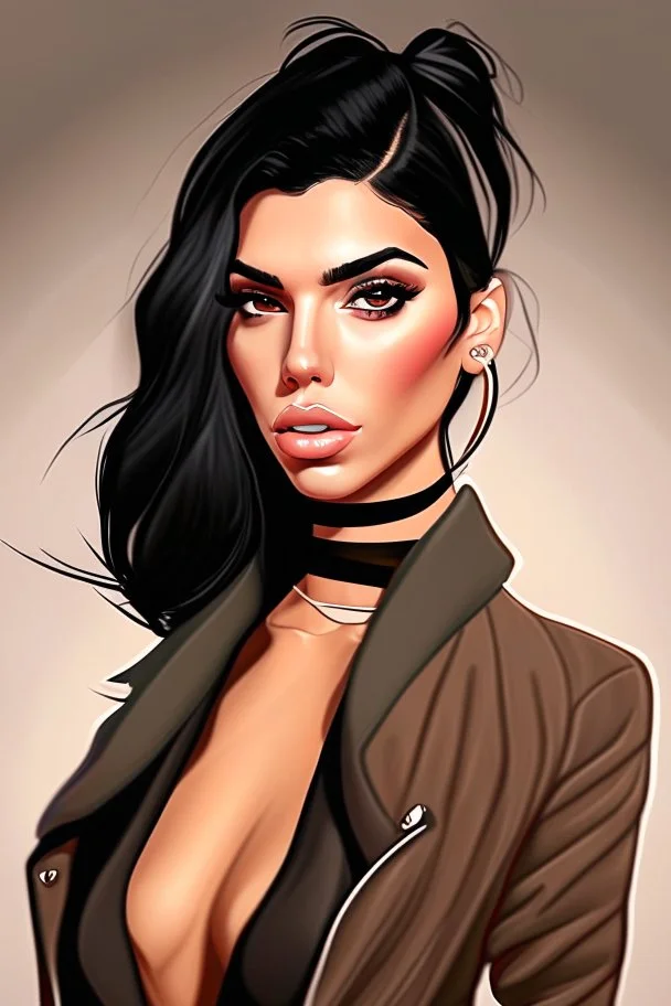 Georgina Rodriguez A fashion model cartoon 2d