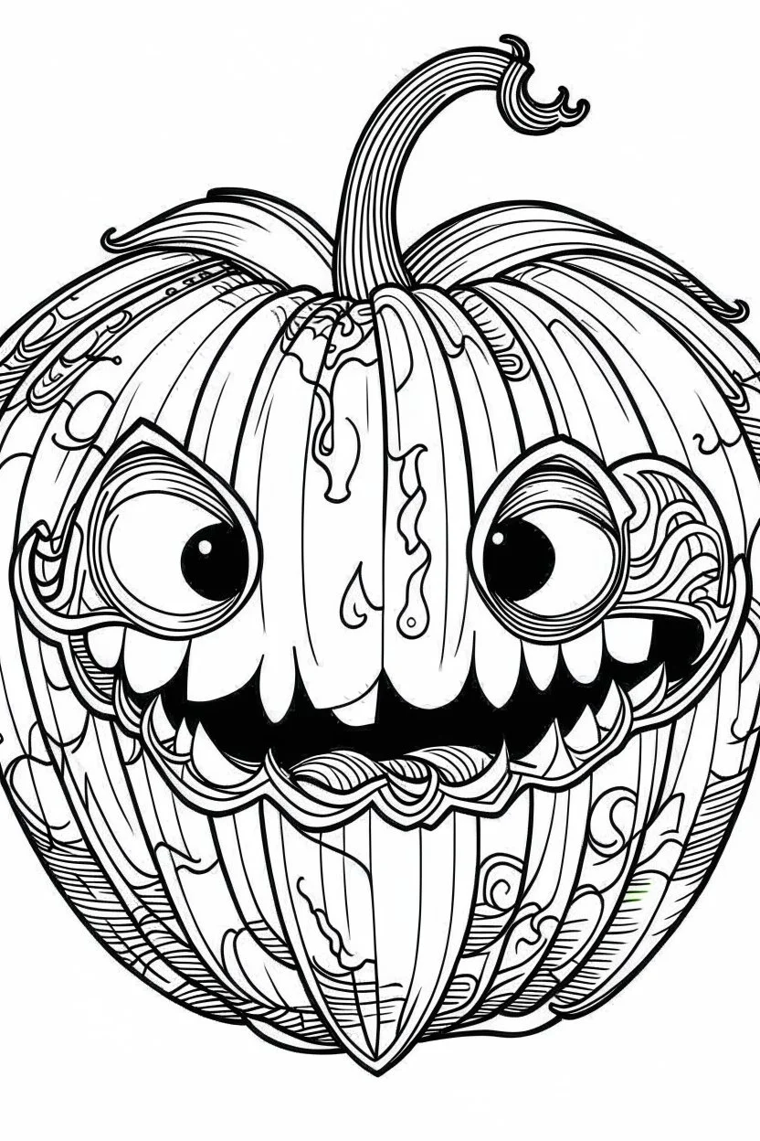 Jack o lantern. Outline, sketch style, only use outline, mandala style, clean line art, white background, no shadows, no clear wall, coloring page. mad face.