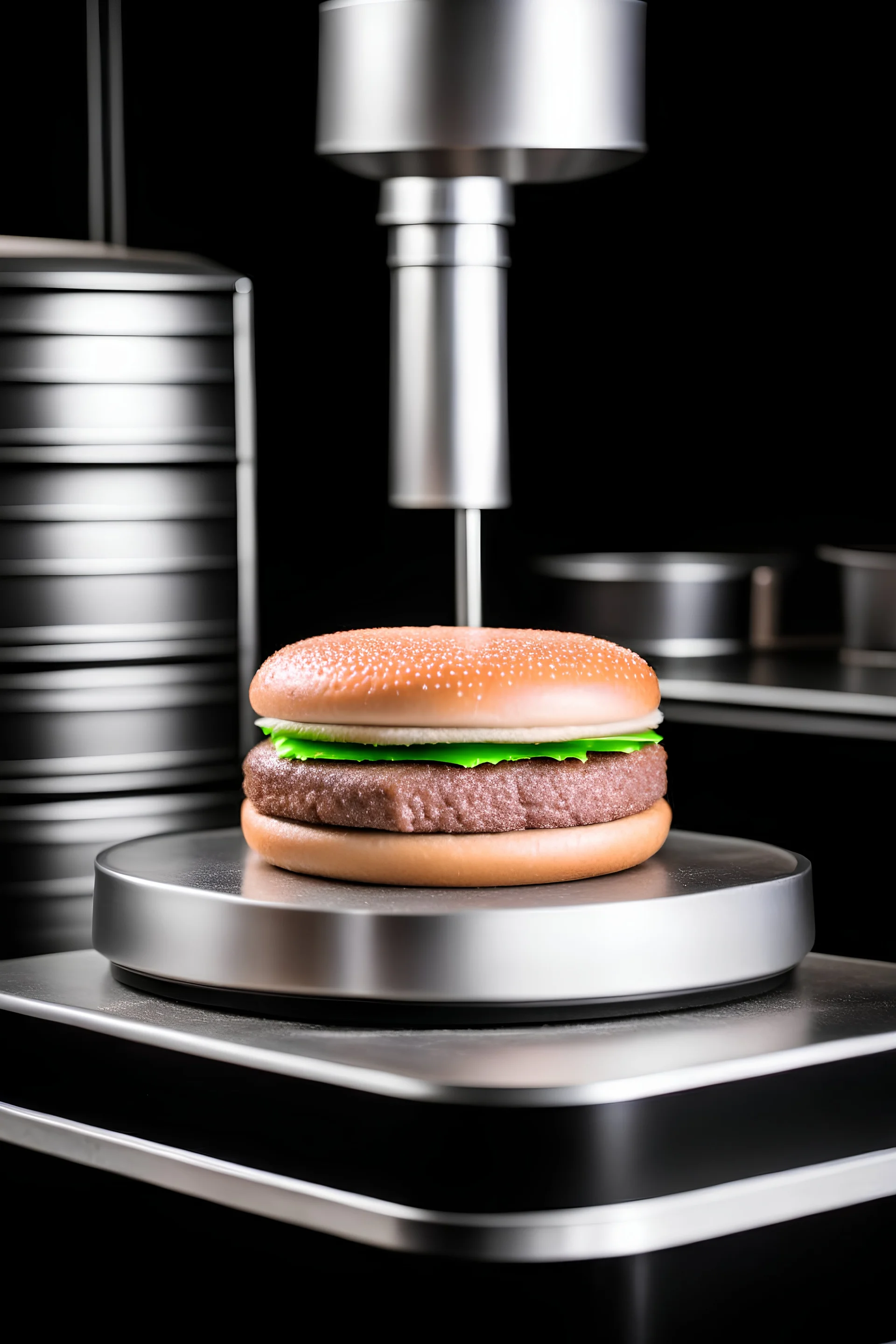 A burger roll on the scale of a chef.