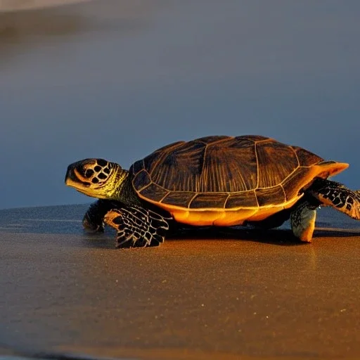 turtle and sunset