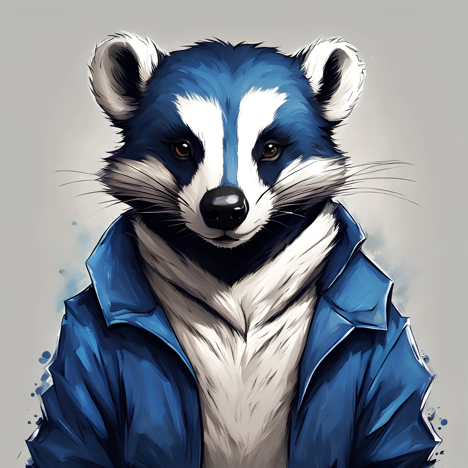 F - Blue in badger art style