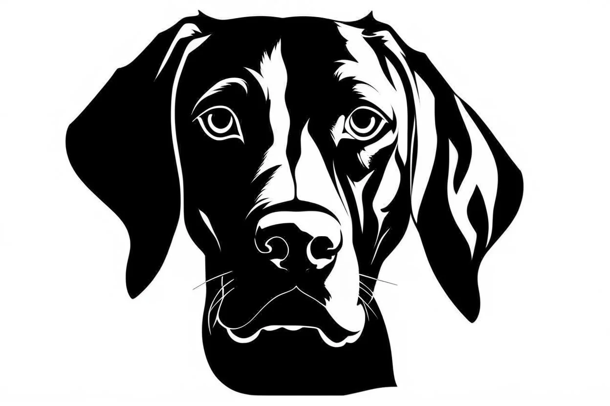 Weimaraner clipart style simple stencil