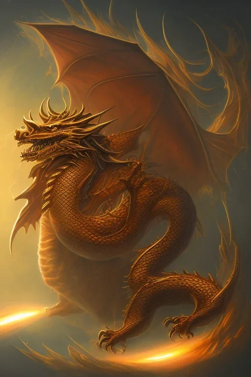 dragon breathing a sun