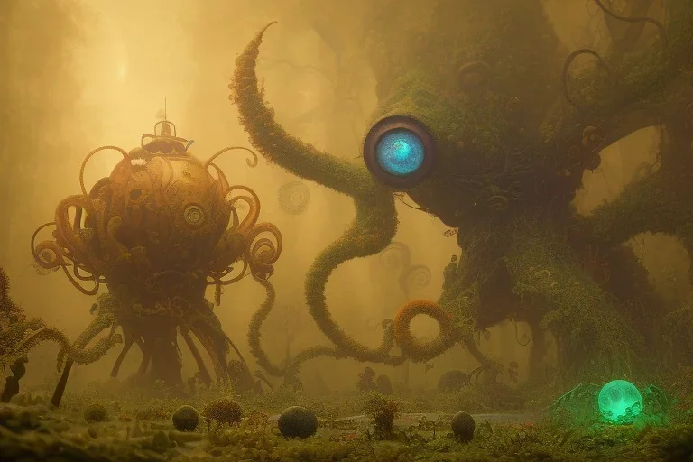 3d render non-euclidean mass of eyes and tentacles, matte painting rpg skill concept art, art nouveau, swirly vibrant color lines, fantastically gaudy, aesthetic octane render, 8k hd resolution, by ilya kuvshinov and cushart krentz and gilleard james a glowing aura global illumination ray tracing hdr art by artgerm and greg rutkowski and magali villeneuve