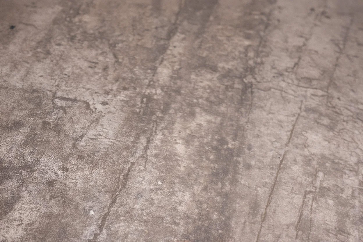 scratched concrete floor, low angle