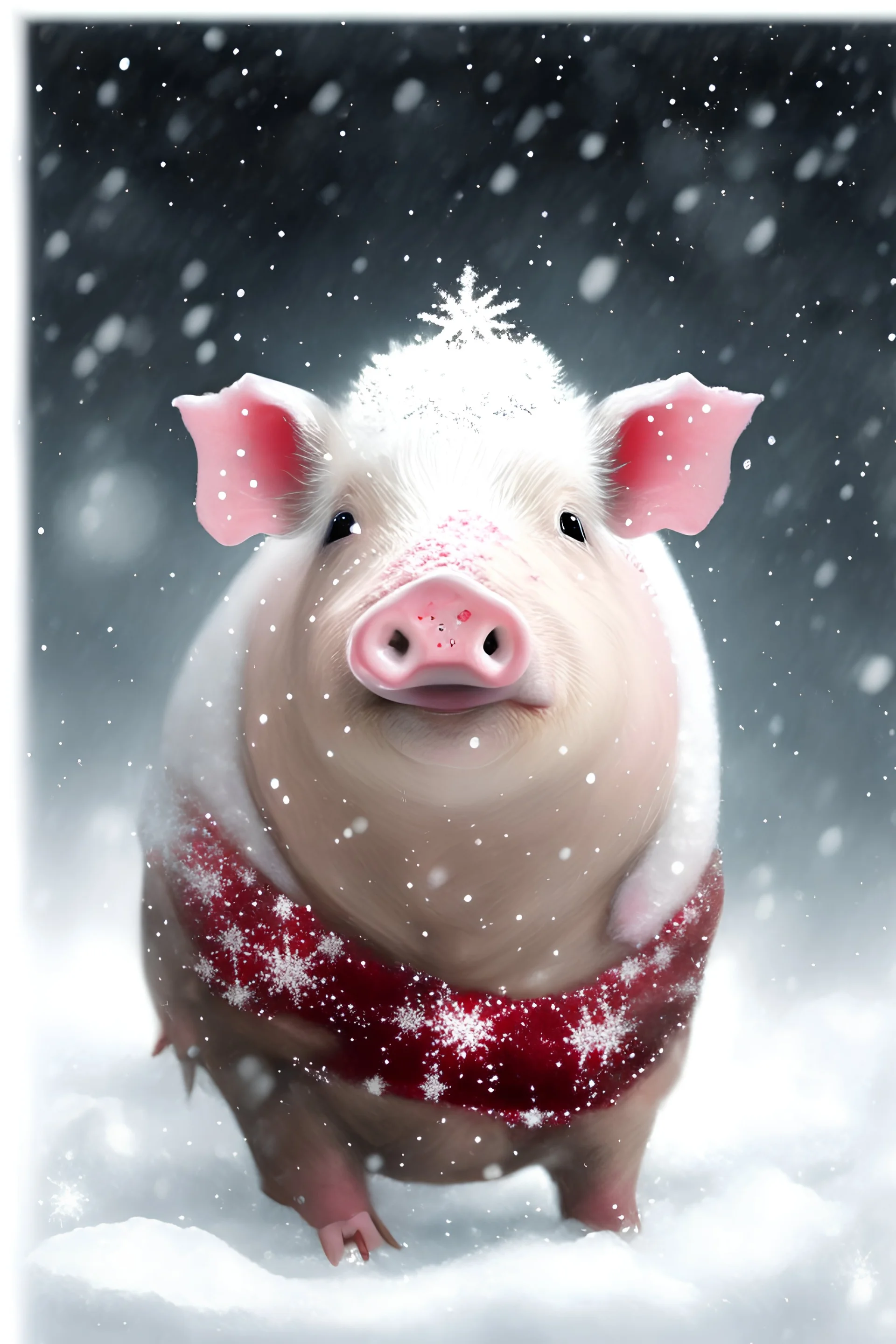 cute Christmas snow guniea pig